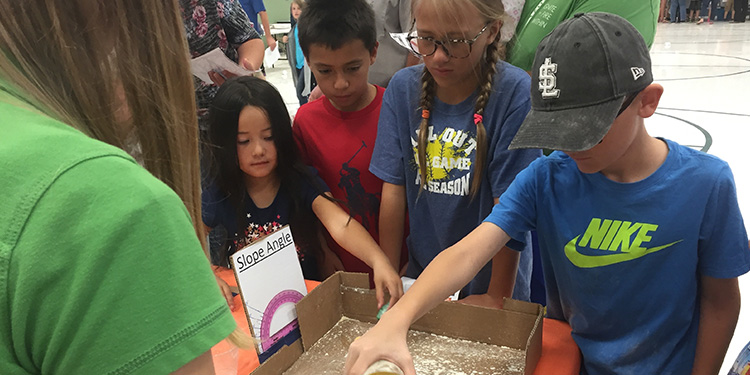Kids participating in experiment