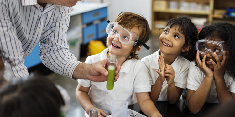 Kids Participating in experiment at school