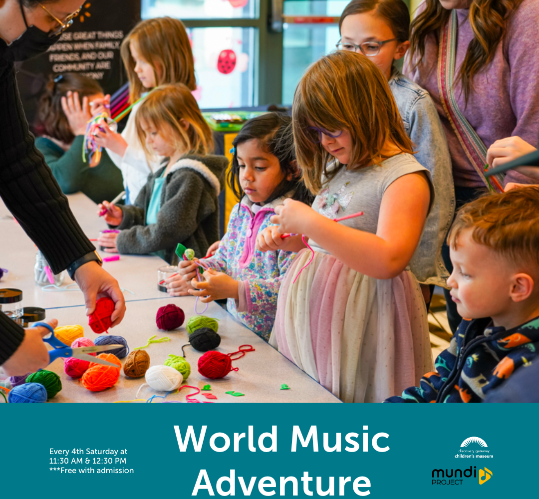 Kids making their crafted instrument